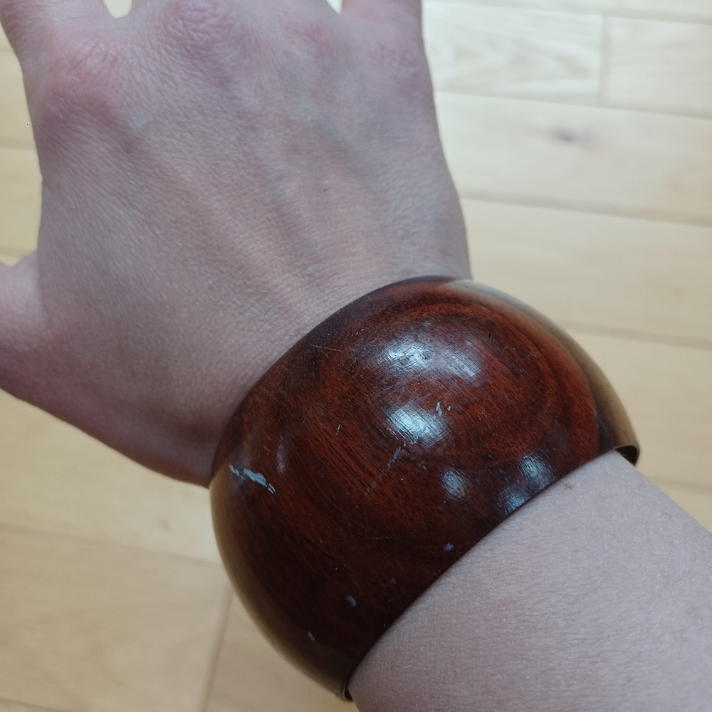 Wide Wooden Bracelet